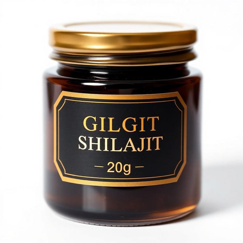 Close-up of pure black Shilajit resin being lifted with a spoon